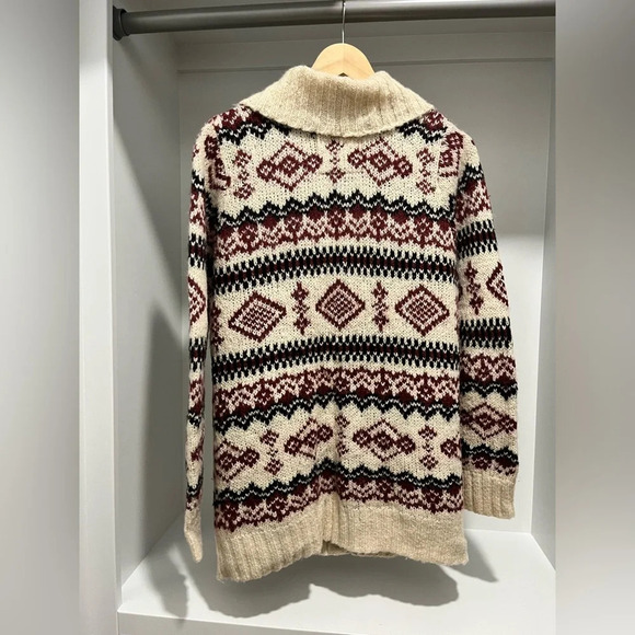 Heritage 1981 wool blend Knit cardigan Sweater with wooden buttons and pockets L - Picture 4 of 9